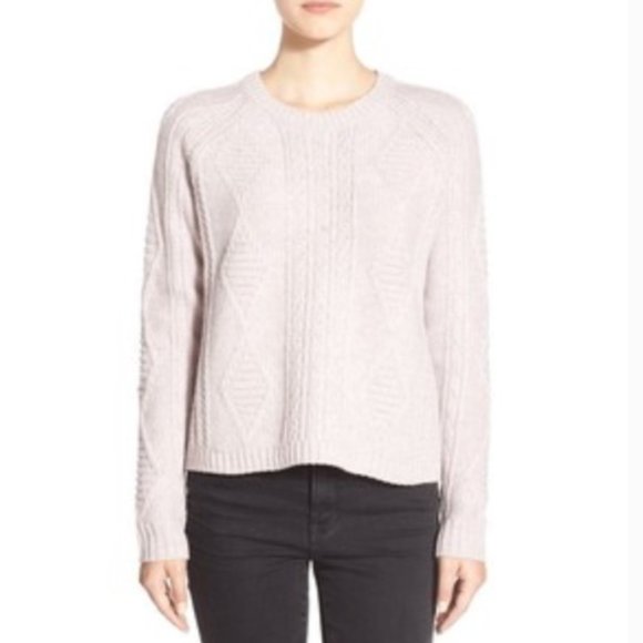 Madewell Palisade Back Zip Merino Wool Cable Knit Sweater Size Medium - Picture 2 of 9